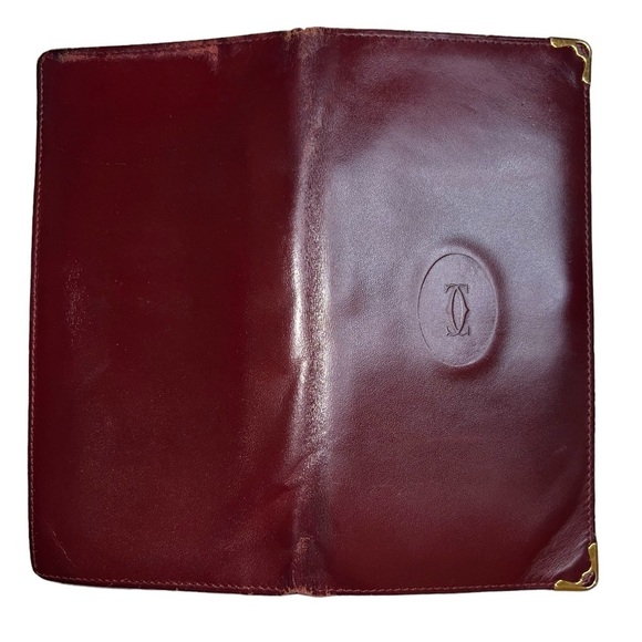 {Cartier Long Bifold Wallet in Bordeaux Burgundy Leather} - Picture 4 of 12